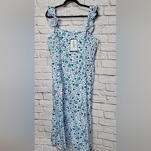 Draper James Ladies Ruffle Sleeve Dress Size‎ XXL Blue Paisely